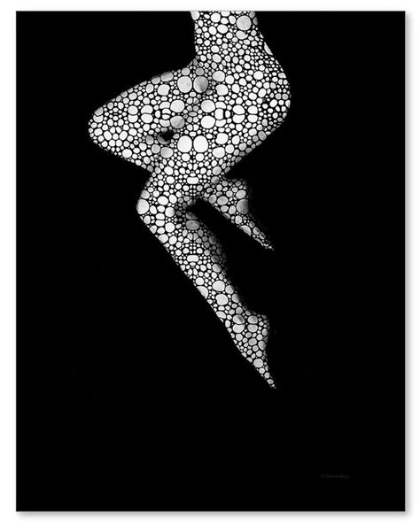 Classy Nude Art PRINT Black And White Woman Female Legs Sexy Fishnet Stockings B W Big Huge