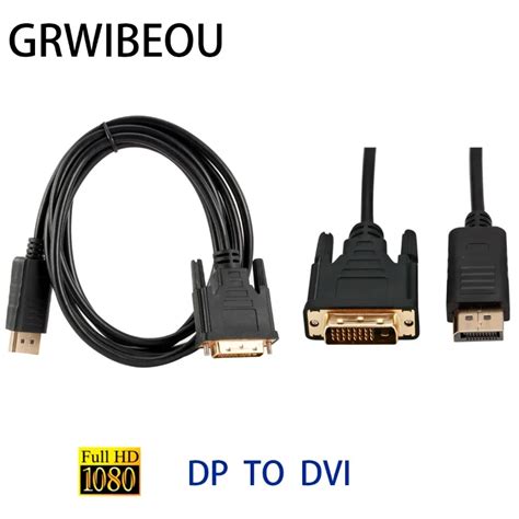Переходник DP/DVI, 1080p, кабель 1,8 м, конвертер DisplayPort в DVI-D ...