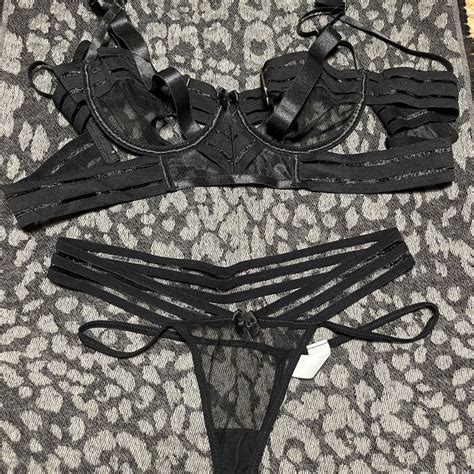 Trasparente Sexy Set Lingerie Con Strisce Taglia M Nuovo Nuovo E Nell Imballaggio Originale A