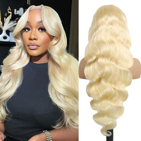 Amazon Inch Lace Front Wig Human Hair X Body Wave Blonde Wig Human Hair