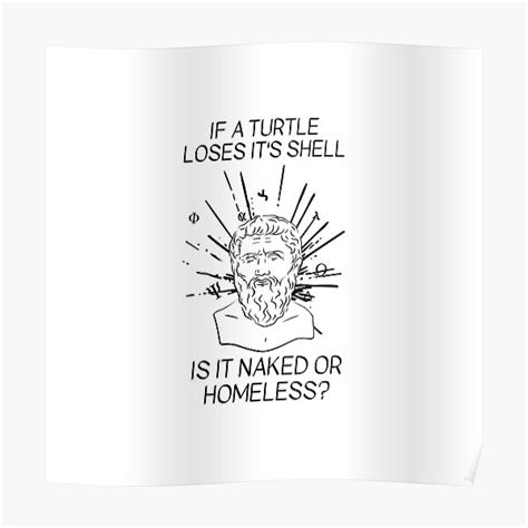 Philosophical Meme If Turtle Loses It S Shell Is It Naked Or Homeless Poster For Sale By