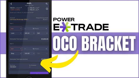 How To Create Oco Bracket Order On Power Etrade Mobile App Youtube