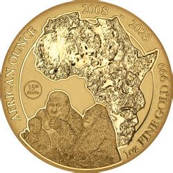 100 Francs Ruanda 2023 1 Unze Gold BU African Ounce Berggorilla