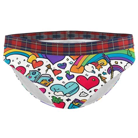 Brief Underwear Bikini Panties For Women Bikini Underwear S Panda Rainbow Unicorn Doodle