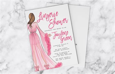 Jaylene Lingerie Shower Invitation Pink Bridal Shower Invitation Bachelorette Party Invitation