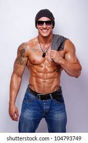 Portrait Naked Man T Shirt Stock Photo Shutterstock