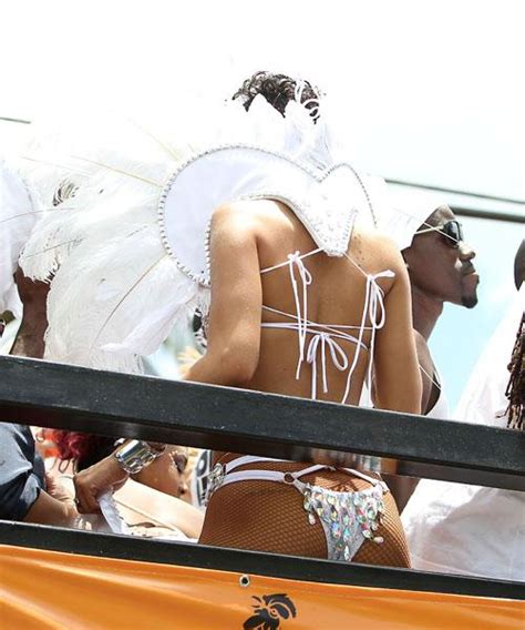 Holy Almost Naked Rihanna Singer Celebrates Barbados Holiday In Glitter Bikini