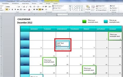 Create A Calendar In PowerPoint 2010 With Shapes And Tables