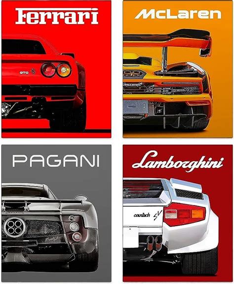 Modern Car Posters Classic Supercar Wall Art Prints Cool Racing