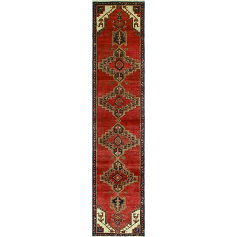 Fine Vintage Distressed Adiy Rednavy Runner 27 X 127 Overstock