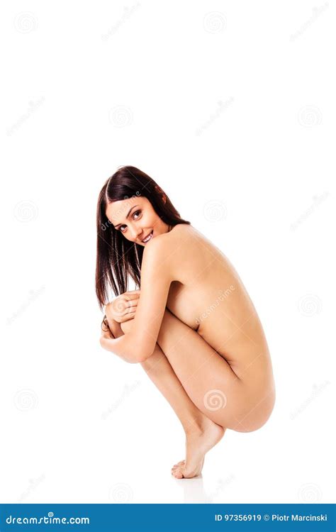 Nude Woman Squatting On The Floor Stock Image Image Of Purity Looking 97356919