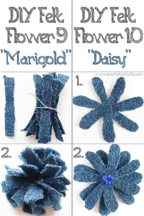 Diy Felt Flowers No Sew No Glue Sew Historically