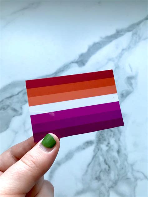Lesbian Flag Waterproof Vinyl Sticker Etsy