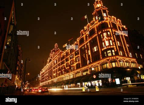 London, UK - January 15, 2011 : Night View of Harrods department store
