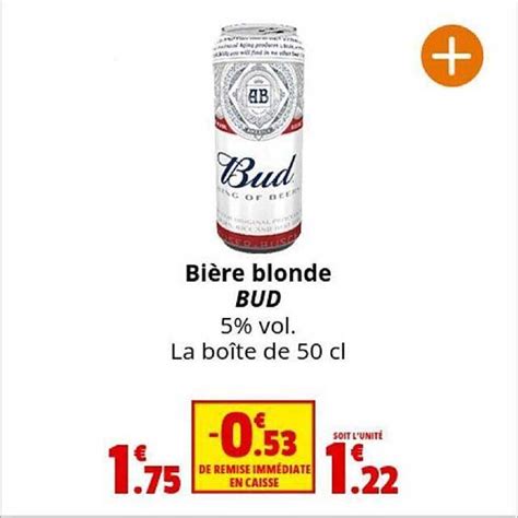 Promo Bière Blonde Bud chez Coccinelle Express iCatalogue fr