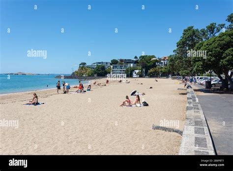 Mission Bay Beach, Mission Bay, Auckland, New Zealand Stock Photo - Alamy