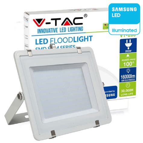 V Tac Proiettore Led W K Lm Ip Samsung Bianco Sku