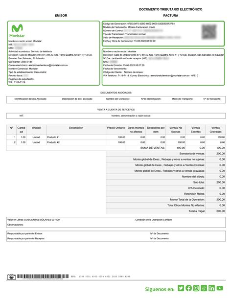 Factura Electrónica Movistar El Salvador Telefonía Celulares e