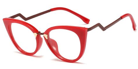 Aija Cat Eye Red Glasses For Women Lensmart