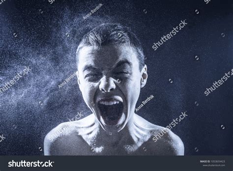 Pre Teen Boy Naked Screams Into Stock Photo Shutterstock