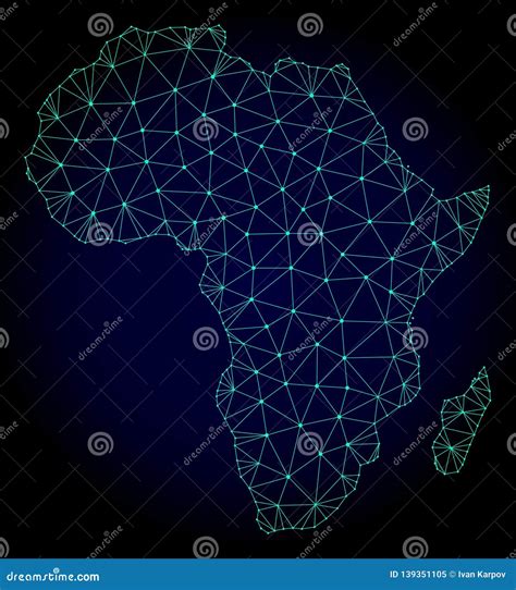 Res Muerta Poligonal Mesh Vector Map De África Ilustración del Vector