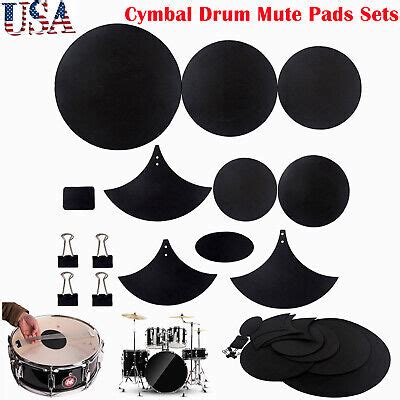 Pcs Cymbal Drum Mute Pads Mat Drum Head Pad Sound Off Blocks Belt