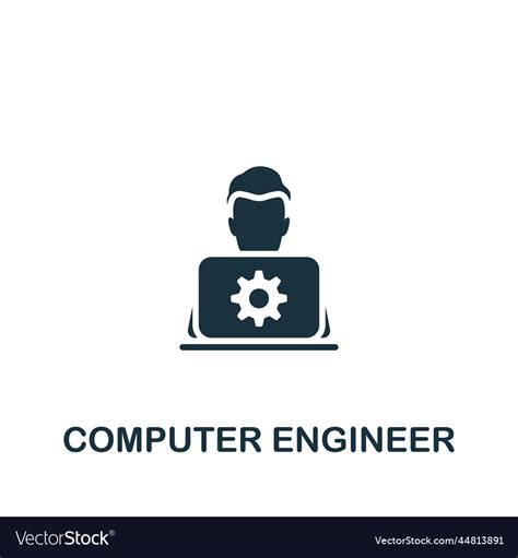 Computer engineer icon monochrome simple project Vector Image