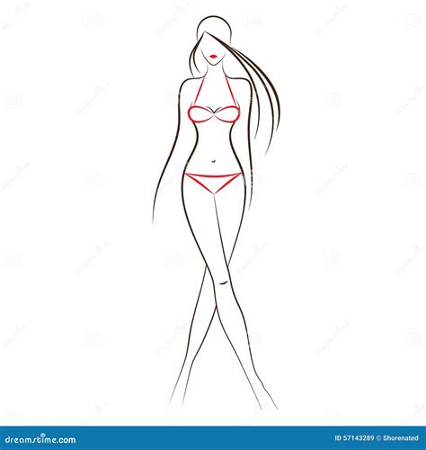 Mujer en bikini ilustración del vector Ilustración de vector