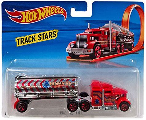 Hot Wheels Track Stars - Fuel & Fire Tractor Trailer Set - Configured ...