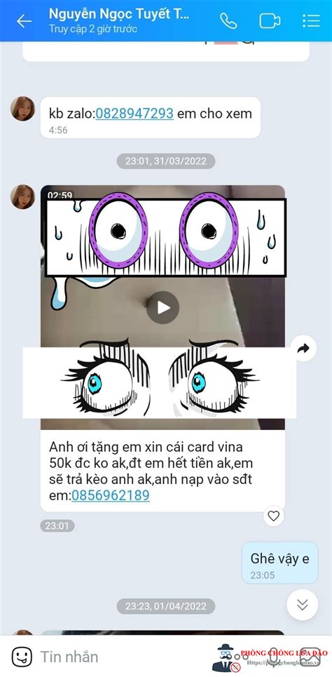 Zalo ảo gửi clip sex để xin tiền card qua zalo Phòng Chống