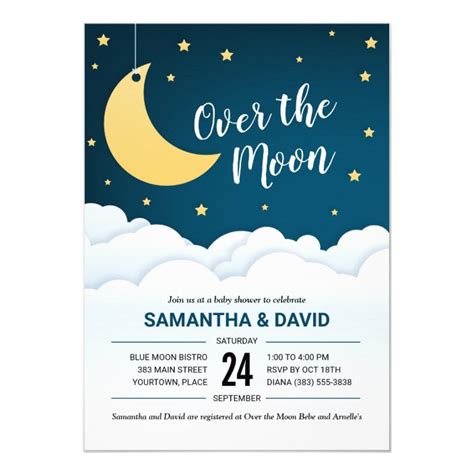 Over the Moon Baby Shower Invitation | Zazzle.com