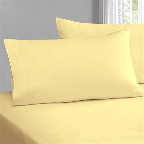 Pizuna Cotton Queen Size Pillow Case Mellow Yellow 400 Thread Count