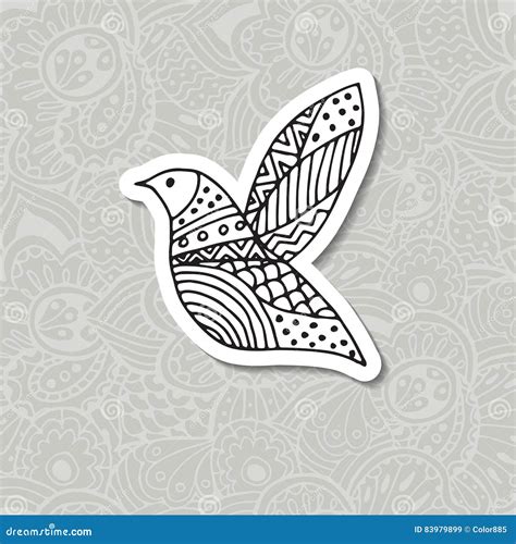 Zentangle Stylized Bird Hand Drawn Vector Illustration Stock Vector