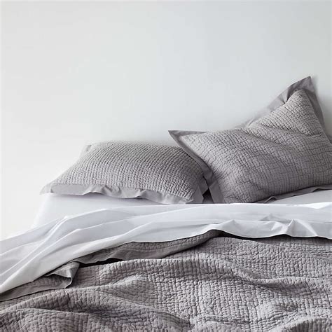 Celeste Grey Organic Cotton Standard Sham Reviews Crate And Barrel