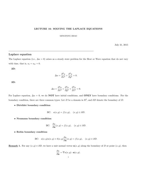 Laplace equation