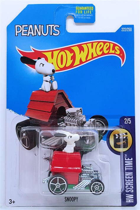 Машинка Hot Wheels Snoopy 2016 Screen Time 222 Peanuts DHT12 Купить Недорого на