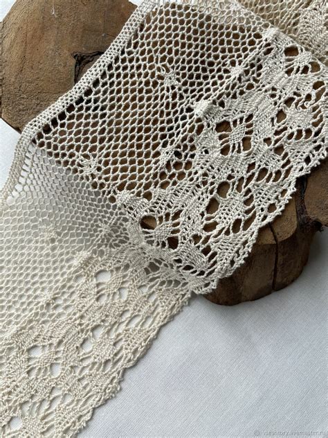 Кружево хлопковое широкое 12 см бежевый цвет купить в интернет-магазине ...