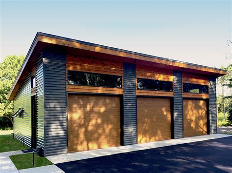 modern garage plan   bays dj architectural designs