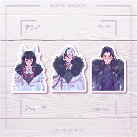 Laptop Stickers Fatui Harbingers Genshin Impact Fanart Waterproof