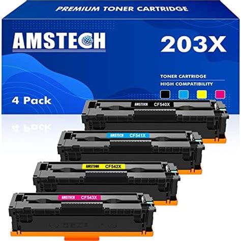 4 Pack Compatible 203x Toner Cartridge Replacement For Hp 203x Cf540x