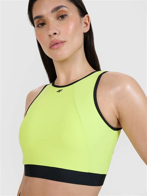 Góra od bikini damska zielona F Odzież obuwie i akcesoria sportowe