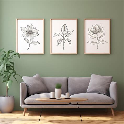 Premium Photo Modern Interior Room With Botanical Frames