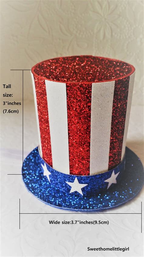 4th Of July July Of 4th July 4th Top Hat Red Glitter Etsy