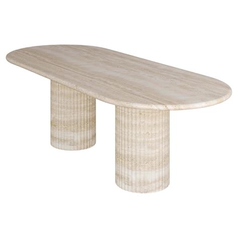 Nude Travertine Antica Dining Table I By The Essentialist For Sale At