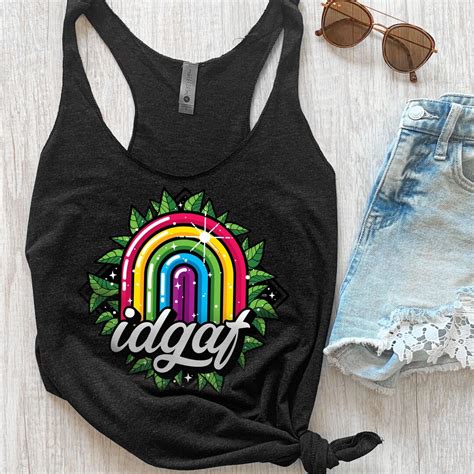 Regenbogen Tank Top Idgaf Shirt Lgtbq Pride Shirt I Don T Give A Fuck Shirt Kantige