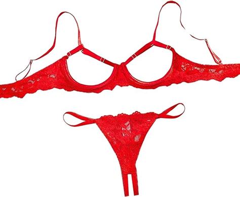 Lingerie For Women Naughty Sexy Underwire Floral Lace Sheer Lingerie Set For Women See Through