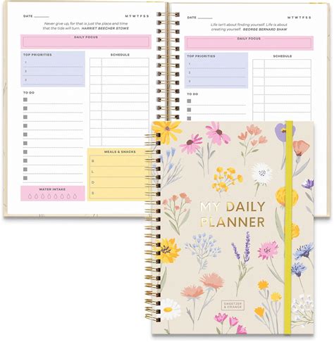 Sweetzer Orange Undated Planner With Meal Habit And Routine Tracker