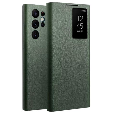 Qialino Smart View Samsung Galaxy S22 Ultra 5G Flip Leather Case