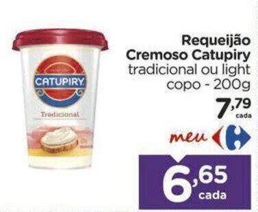 Requeijão Cremoso Catupiry tradicional ou light copo 200g oferta na