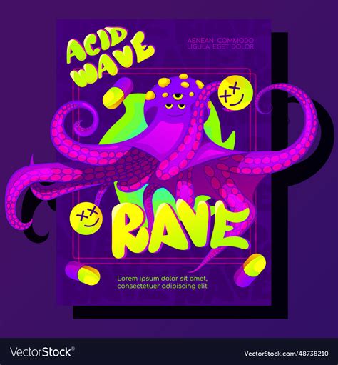 Psychedelic Rave Banner Royalty Free Vector Image